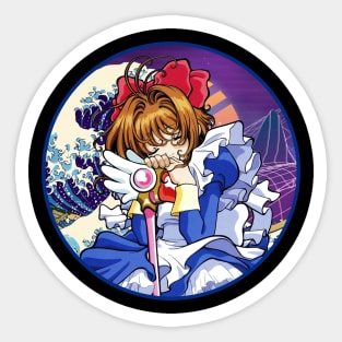 Classic Sakura Girl Japanese Manga Sticker